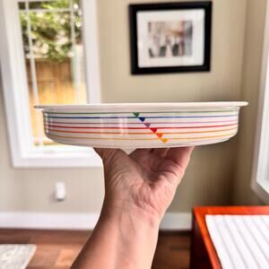Rainbow Pie Quiche Dish by Vista Alegre Harmony Block Sextet 9" Portugal